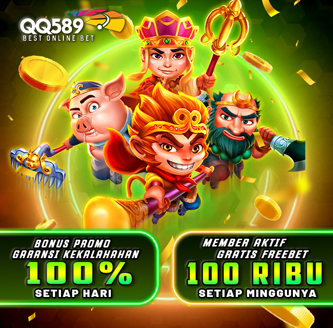 Banner QQ589 2026 dengan tampilan hiburan digital modern warna hijau